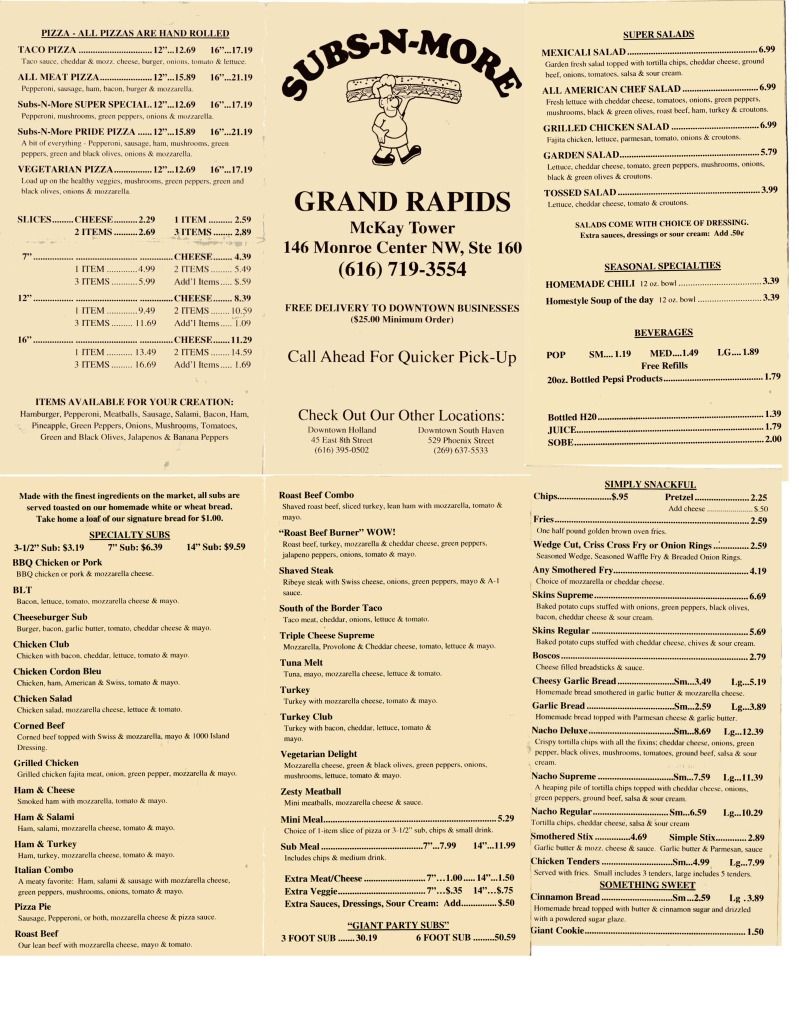 SubsNMore Grand Rapids SW Michigan Dining